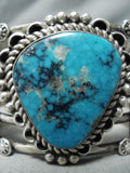 One Of The Best Vintage Native American Navajo Last Chance Turquoise Sterling Silver Bracelet-Nativo Arts
