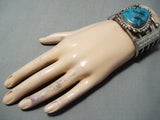 One Of The Best Vintage Native American Navajo Last Chance Turquoise Sterling Silver Bracelet-Nativo Arts