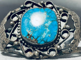 One Of The Best Vintage Native American Navajo Old Morenci Turquoise Sterling Silver Bracelet-Nativo Arts
