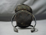 One Of The Best Vintage Native American Navajo Slab Turquoise Sterling Silver Bracelet Old-Nativo Arts