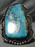 One Of The Best Vintage Native American Navajo Slab Turquoise Sterling Silver Bracelet Old-Nativo Arts