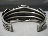 One Of The Best Vintage Native American Navajo Swirl Sterling Silver Turquoise Bracelet Old-Nativo Arts