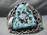 One Of The Best Vintage Native American Navajo Triangle Turquoise Sterling Silver Bracelet Old-Nativo Arts