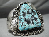 One Of The Best Vintage Native American Navajo Triangle Turquoise Sterling Silver Bracelet Old-Nativo Arts