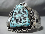 One Of The Best Vintage Native American Navajo Triangle Turquoise Sterling Silver Bracelet Old-Nativo Arts