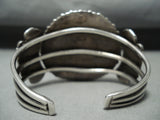 One Of The Best Vintage Native American Navajo Turquoise Cluster Sterling Silver Bracelet-Nativo Arts