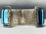 One Of The Best Vintage Native American Navajo Turquoise Inlay Sterling Silver Bracelet-Nativo Arts