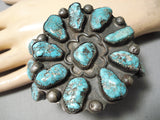 One Of The Best Vintage Native American Navajo Turquoise Nugget Sterling Silver Bracelet Old-Nativo Arts