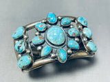 One Of The Best Vintage Native American Navajo Turquoise Sterling Silver Bracelet Old-Nativo Arts