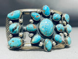 One Of The Best Vintage Native American Navajo Turquoise Sterling Silver Bracelet Old-Nativo Arts