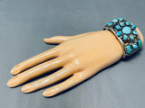 One Of The Best Vintage Native American Navajo Turquoise Sterling Silver Bracelet Old-Nativo Arts
