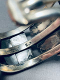 One Of The Best Vintage Native American Navajo Turquoise Sterling Silver Bracelet Old-Nativo Arts