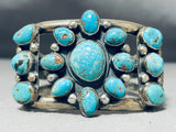 One Of The Best Vintage Native American Navajo Turquoise Sterling Silver Bracelet Old-Nativo Arts