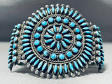 One Of The Best Vintage Native American Zuni Turquoise Sterling Silver Bracelet-Nativo Arts