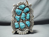 One Of The Best Vintage Native American Zuni Turquoise Sterling Silver Ketoh Bracelet-Nativo Arts