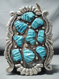 One Of The Best Vintage Native American Zuni Turquoise Sterling Silver Ketoh Bracelet-Nativo Arts
