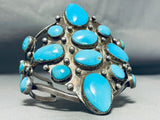 One Of The Biggest Best Vintage Native American Navajo Turquoise Sterling Silver Bracelet-Nativo Arts