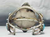 One Of The Biggest Best Vintage Native American Navajo Turquoise Sterling Silver Bracelet-Nativo Arts