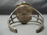One Of The Biggest Vintage Native American Navajo #8 Turquoise Teardrop Sterling Silver Bracelet-Nativo Arts