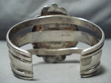 One Of The Biggest Vintage Native American Navajo Green Turquoise Sterling Silver Bracelet-Nativo Arts