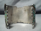 One Of The Biggest Vintage Native American Navajo Turquoise Sterling Silver Watch Bracelet-Nativo Arts