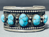 One Of The Finest Vintage Native American Navajo Carico Lake Turquoise Sterling Silver Bracelet-Nativo Arts