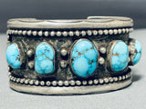 One Of The Finest Vintage Native American Navajo Carico Lake Turquoise Sterling Silver Bracelet-Nativo Arts