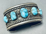 One Of The Finest Vintage Native American Navajo Carico Lake Turquoise Sterling Silver Bracelet-Nativo Arts