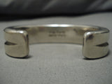 One Of The Heaviest Thickest Ever Vintage Native American Navajo Sterling Silver Bracelet Old-Nativo Arts