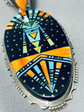 One Of The Largest Most Detailed Native American Navajo Turquoise Sterling Silver Necklace-Nativo Arts