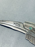 One Of The Most Detailed Bird Opal Sterling Silver Native American Pin-Nativo Arts