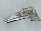 One Of The Most Detailed Bird Opal Sterling Silver Native American Pin-Nativo Arts