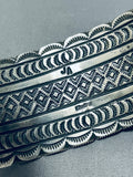 One Of The Most Detailed Native American Navajo Turquoise Sterling Silver Bracelet-Nativo Arts