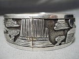 One Of The Most Detailed Vintage Native American Navajo Sterling Silver Bracelet Bangle-Nativo Arts