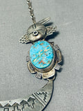 One Of The Most Focused Detail Vintage Native American Navajo Kachian Turquoise Necklace-Nativo Arts