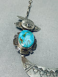 One Of The Most Focused Detail Vintage Native American Navajo Kachian Turquoise Necklace-Nativo Arts
