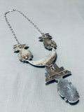 One Of The Most Focused Detail Vintage Native American Navajo Kachian Turquoise Necklace-Nativo Arts