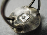 One Of The Most Intricate Vintage Native American Zuni Protruding Turquoise Sterling Silver Ring-Nativo Arts