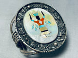 One Of The Most Sturdy Vintage Native American Navajo Dancer Turquoise Sterling Silver Bracelet-Nativo Arts