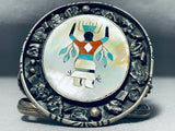 One Of The Most Sturdy Vintage Native American Navajo Dancer Turquoise Sterling Silver Bracelet-Nativo Arts