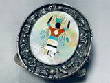 One Of The Most Sturdy Vintage Native American Navajo Dancer Turquoise Sterling Silver Bracelet-Nativo Arts