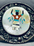 One Of The Most Sturdy Vintage Native American Navajo Dancer Turquoise Sterling Silver Bracelet-Nativo Arts