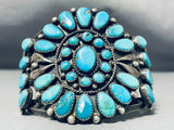 One Of The Most Unique Cluster Vintage Native American Navajo Turquoise Sterling Silver Bracelet-Nativo Arts