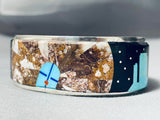 One Of The Most Unique Ever Native American Navajo Turquoise Sterling Silver Bracelet-Nativo Arts