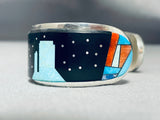 One Of The Most Unique Ever Native American Navajo Turquoise Sterling Silver Bracelet-Nativo Arts