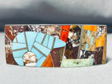 One Of The Most Unique Ever Native American Navajo Turquoise Sterling Silver Inlay Bracelet-Nativo Arts