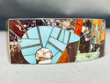 One Of The Most Unique Ever Native American Navajo Turquoise Sterling Silver Inlay Bracelet-Nativo Arts