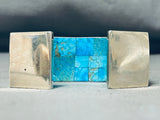 One Of The Most Unique Ever Native American Navajo Turquoise Sterling Silver Inlay Bracelet-Nativo Arts