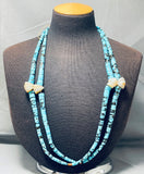 One Of The Most Unique Ever Vintage Native American Navajo Turquoise Heishi Necklace-Nativo Arts