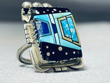 One Of The Most Unique Ever Vintage Native American Navajo Turquoise Sterling Silver Ring-Nativo Arts